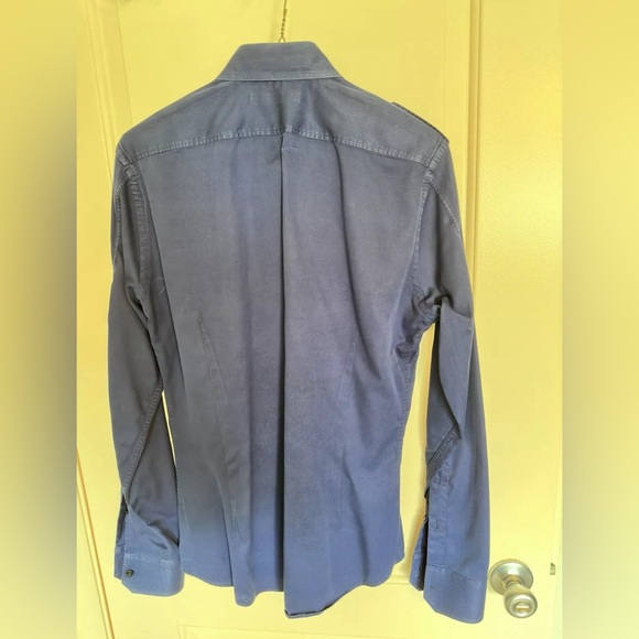 Gucci Duke Mens Button Down Dress Shirt, Blue Double Front Pocket Sz 39/15.5 - Picture 2 of 10